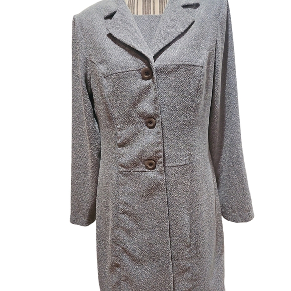 All that Jazz Women Dress and Jacket Career Suit Size 11/12 Blue White Texture - Picture 4 of 16